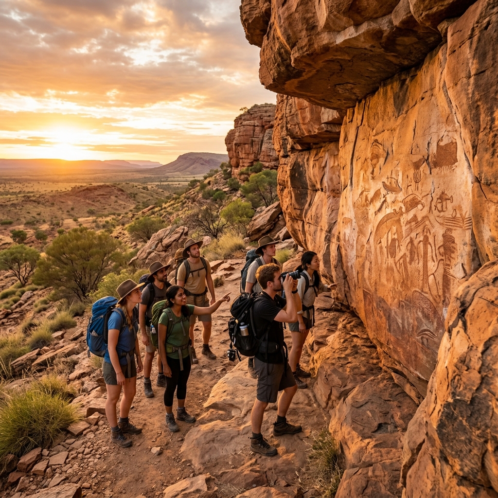 Travellers exploring Australian Wilderness